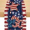 250th Anniversary USA Table Runner - 13x36 Inch Red White and Blue Patriotic Stars Decor - Burlap Texture Polyester Table Runner for 4th of July, Memorial Day, and Independence Day Feasts